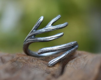 Branch ring sterling silver,twig ring,adjustable.