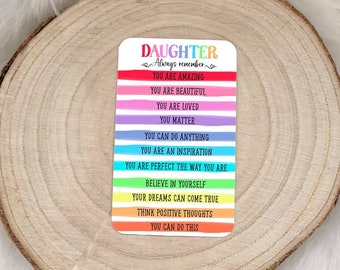 Personalised wallet card, purse card, keepsake gift, pocket hug, gift for her, positivity gift, self care, rainbow gift