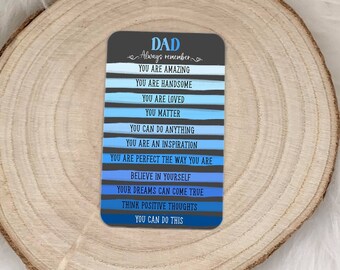 Personalised wallet card, purse card, keepsake gift, pocket hug, gift for him, positivity gift, self care