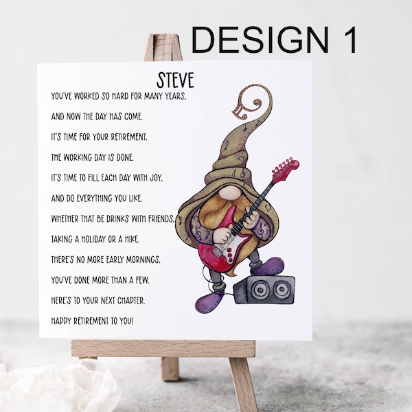 Personalised retirement card, card for him, male retirement, you're retiring, musician card