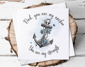 Personalised tattoo card, tattoo inspired, birthday card, card for him, anchor tattoo, Father's Day card, Anniversary card