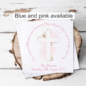 Personalised Christening card, religious card, baby boy, baby girl