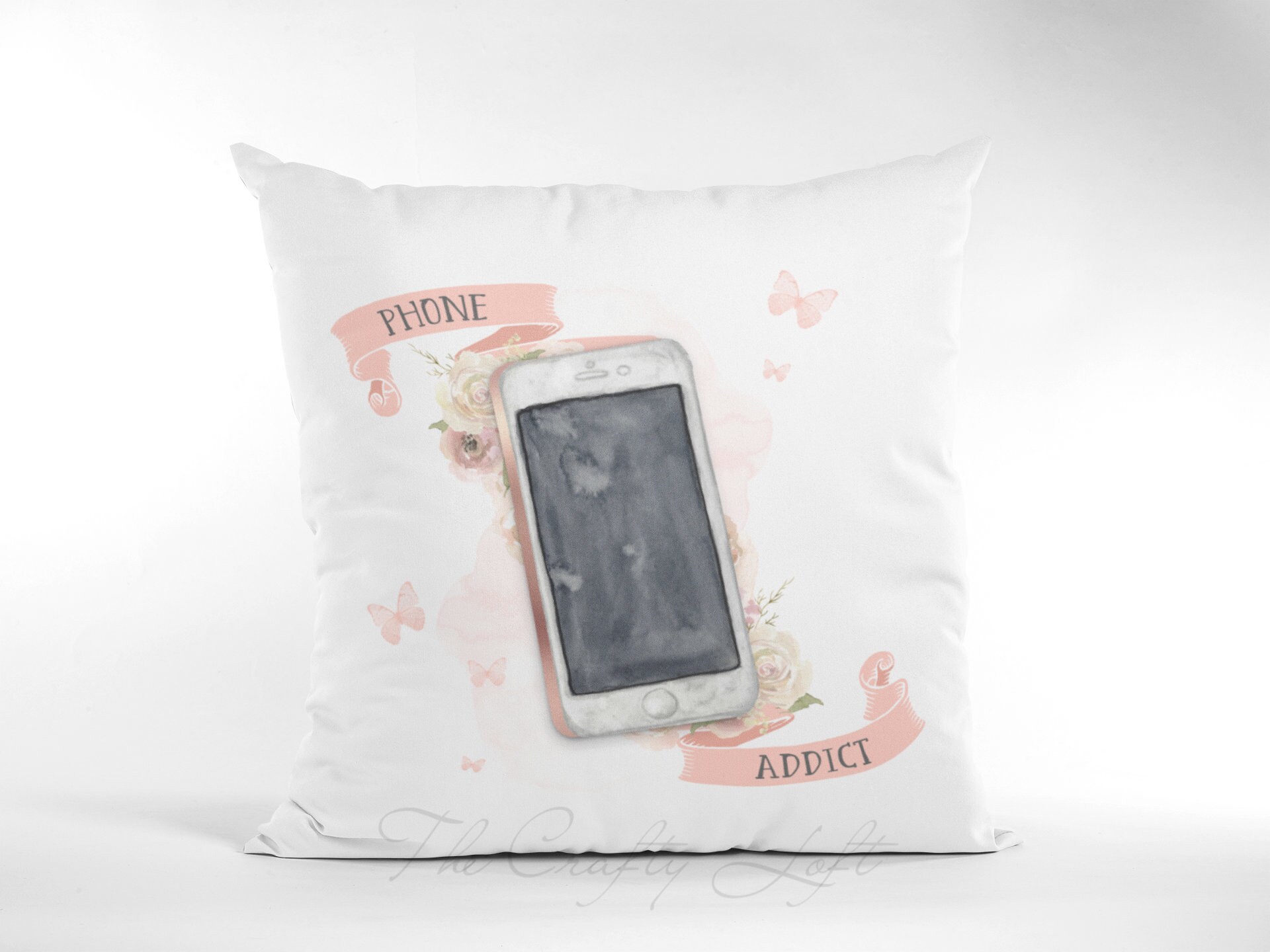 Personalised phone gift Girl phone cushion cushion phone addict I dont sleep I charge up teenage girl gift