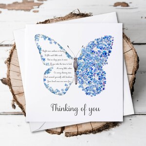 Forget Me Not Butterfly Sympathy Card, Bereavement Condolences