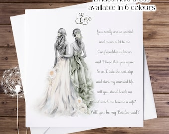 Personalised Bridesmaid Proposal Card, Wedding Party Card