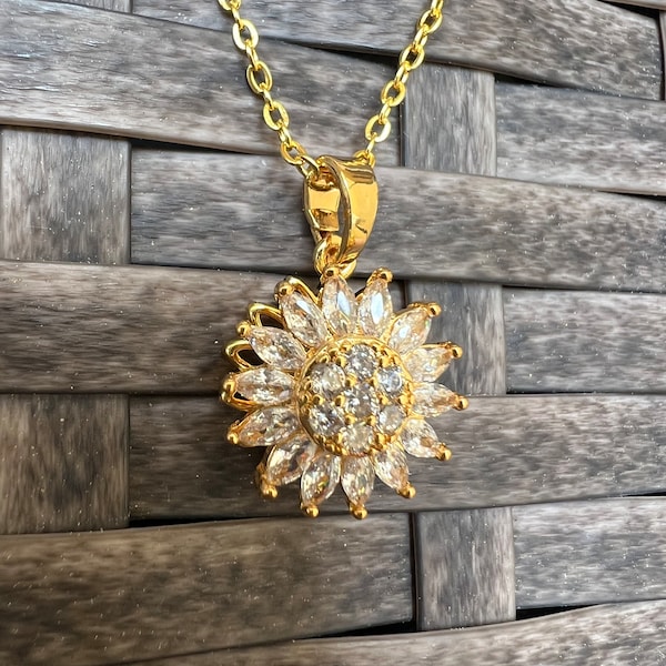 Sunflower Necklace Etsy