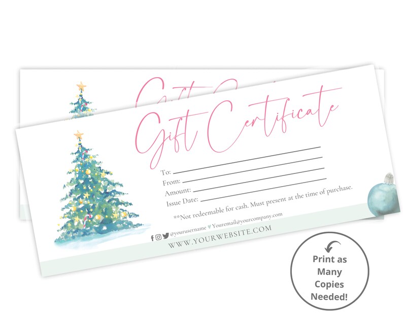 EDITABLE Gift Certificate Digital Print Canva Holiday Gift Certificate Template, Scentsy Gift