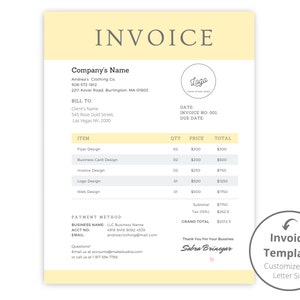 Plantilla de factura púrpura EDITABLE, factura imprimible - CANVA factura editable personalizable, formulario comercial / soporte al cliente para pequeñas empresas