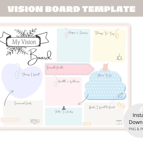 Vision Board Printables - Etsy