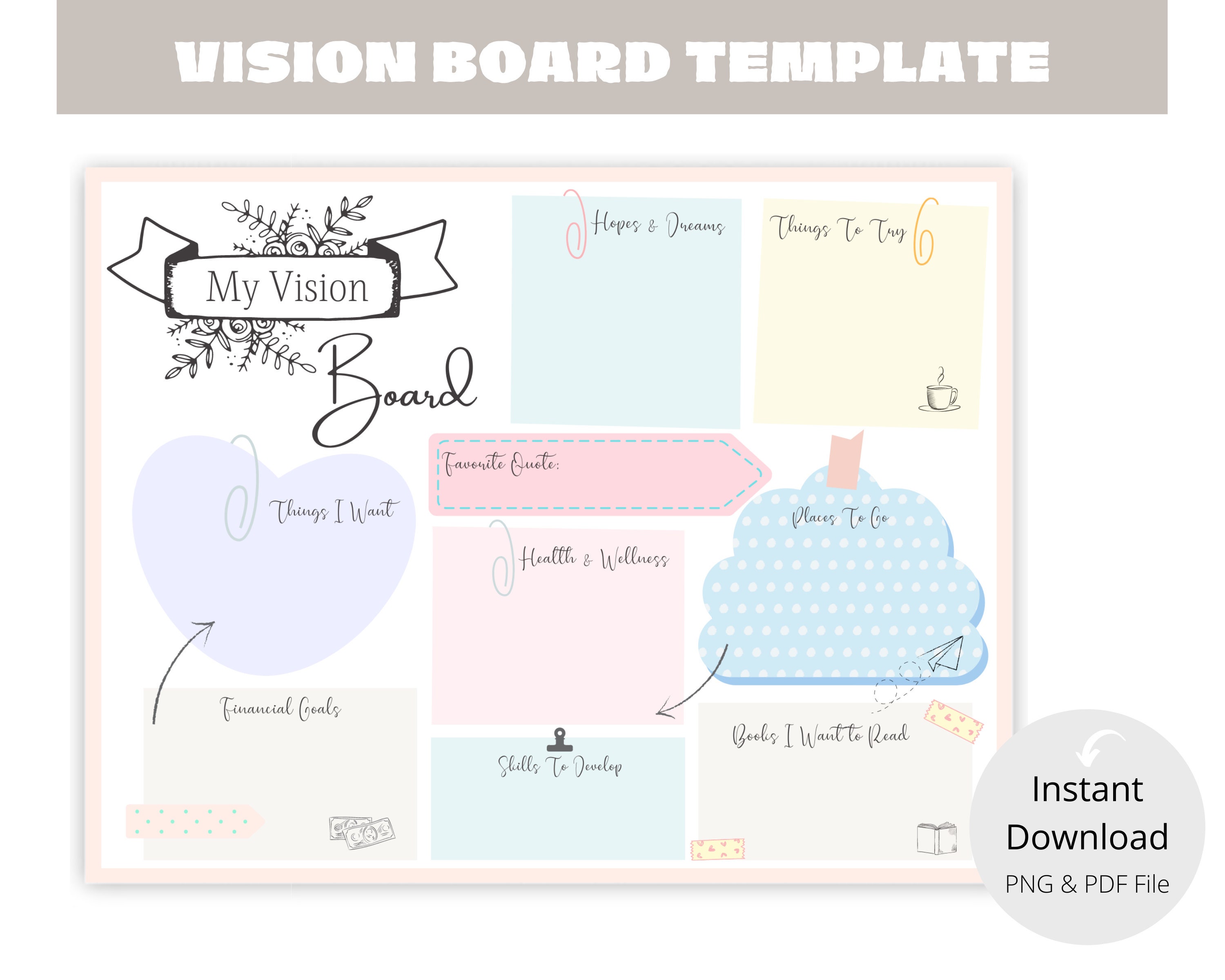 Vision Board Printable Template