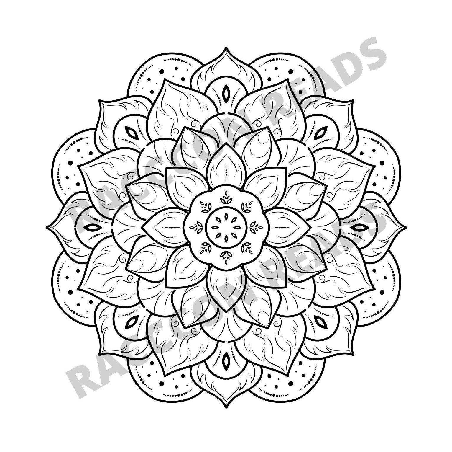 Mandala Coloring Pages PDF Digital Coloring Book for Adults | Etsy