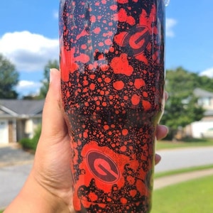 Custom Sport Tumbler, Custom Spray Paint Tumbler, College NFL Football Inspired Tumbler, Personal Tumbler, Personalized Gift, Unique Gift
