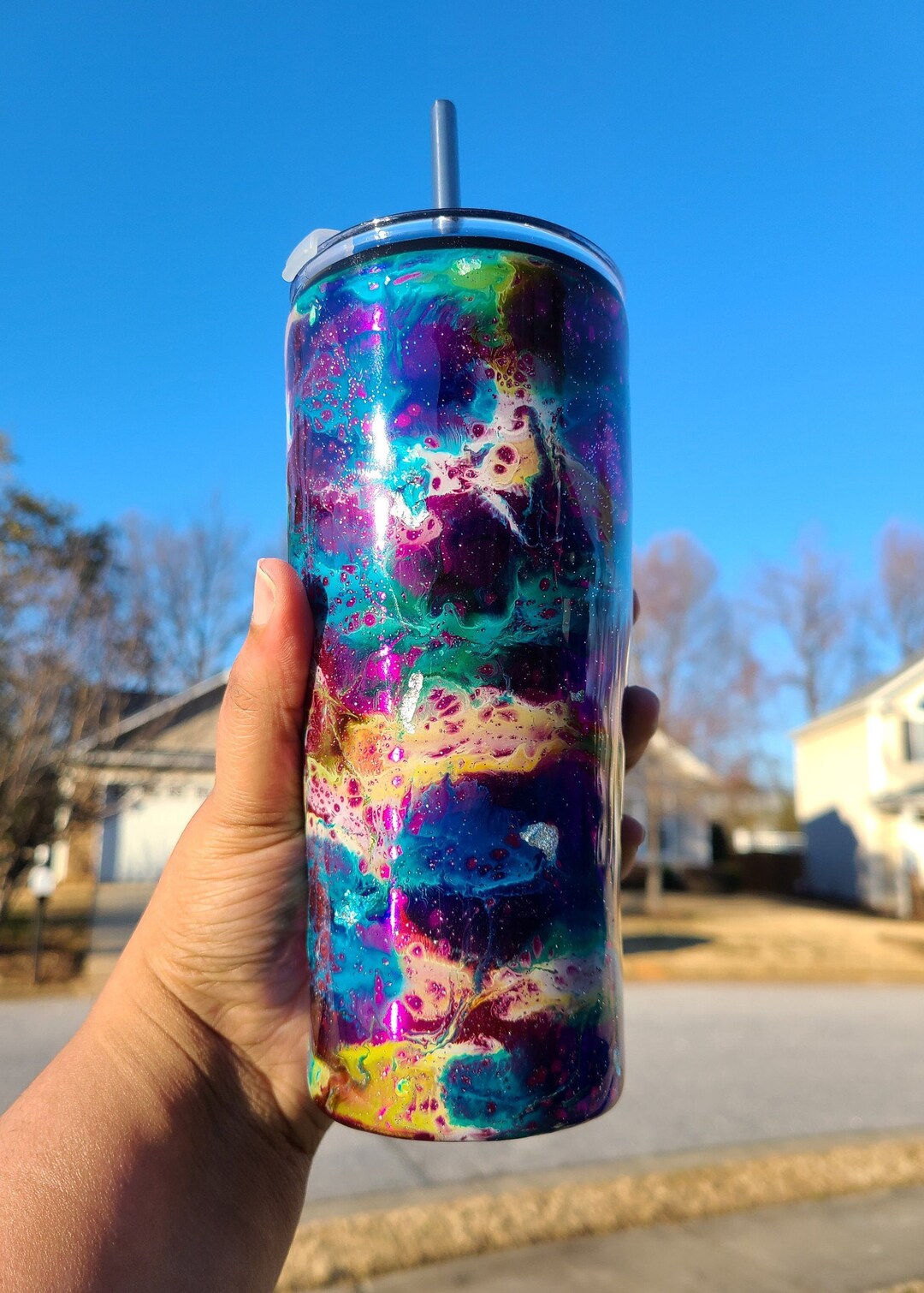 Custom Resin Tumbler Custom Alcohol Ink Tumbler Custom Etsy