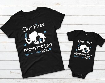 Our First Mother&#39;s Day Shirts, Matching Mommy and Me Shirts, Mother&#39;s Day Gift, New Mom, Mother&#39;s Day 2021