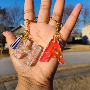 Custom Resin Letter Keychain, Personalized Keychain, Resin Initial Unique Keychain, Personalized Gift
