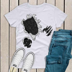 Schwarzer Panther T-Shirt, schwarzer Panther-T-Shirt