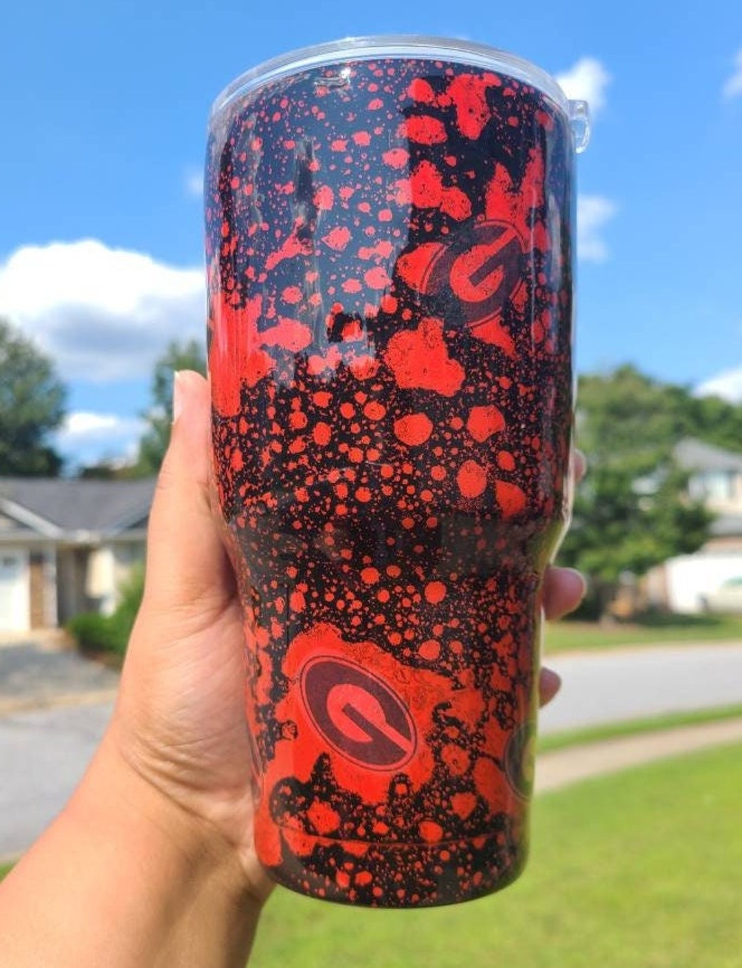 Custom Sport Tumbler, Custom Spray Paint Tumbler, College NFL Football