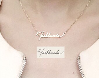 Signature Name Necklace, Signature Necklace, Personalized Jewelry, Custom Dainty Jewelry for Her, Birthday Gift, Bridesmaid Gift