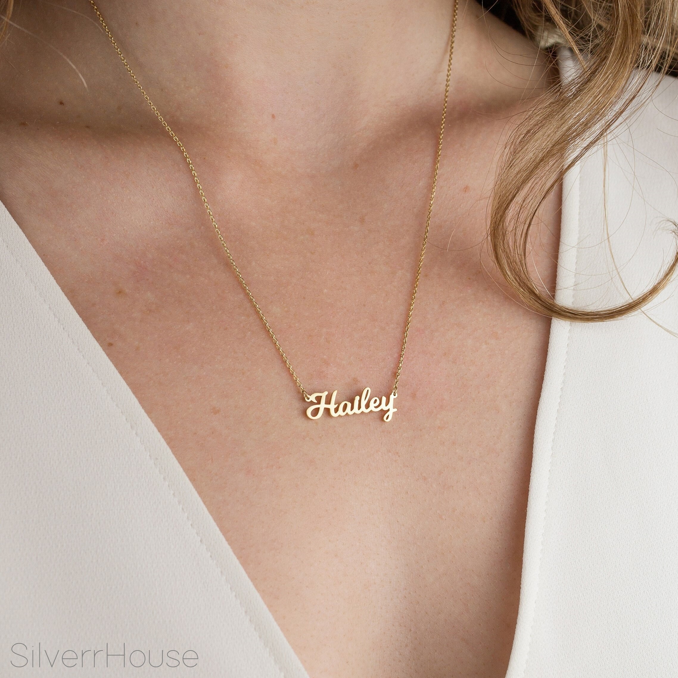 Personalized Necklacename Necklace Dainty Name Necklace Etsy
