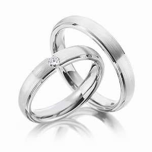 Flat Design 925 |Couple Ring Set|Gemstone Ring Set|His Her Promise Ring For Couple|Engraved&Personalized Ring|Wedding Ring Set|EternityRing