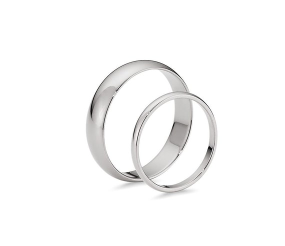 Simple Stainless Steel Band Rings for Women Men, Cool Silver Men's Ring  Pack, Black Wedding Pormise Band Ring Set(Size 6)