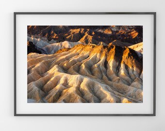 Death Valley Badlands Fine Art Photo Print: Zabriskie Point, Desert Landscape