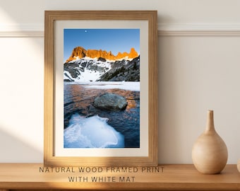 Iceberg Lake Wood Framed Art Print: Ansel Adams Wilderness, California