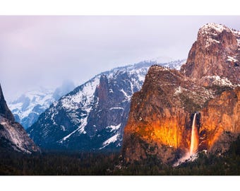 Yosemite Tunnel View Sunset Print: Spring Storm Landscape