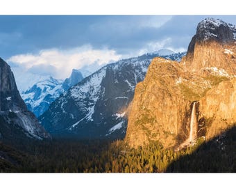Yosemite Valley Sunset Photo Print: Tunnel View, Bridalveil Falls