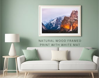 Yosemite Tunnel View Print: Sunset Storm, Wood Framed Fine Art