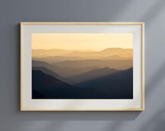 Abstract Mountain Ridges Photo Print: Merced River Canyon, Glacier Point Road, Yosemite National Park