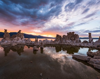Eastern Sierra Mono Lake Sunset Wall Art Print -- California Sierra Nevada