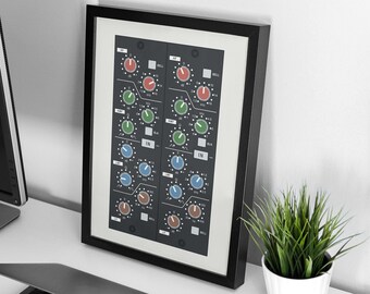 EQ Module Print - Music Producer Poster, SSL Equalizer Print, Music Studio Decor, Audiofile Poster, Gift for Musician, Musical Instrument