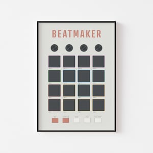 Beatmaker Print - Music Producer Poster, MPC Print, Music Studio Decor, Audiofile Poster, Gift for Musician, Musical Instrument