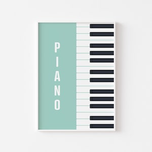 Piano Keys Print - Pianist Music Poster, Music Studio Decor, Minimalist Keyboard Art, Gift for Musician, Musical Instrument
