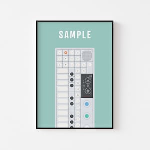 Sample Synthesizer Print - OP-1 Synth, Music Producer Poster, Keyboard Art, Music Studio Decor, Gift for Musician, Musical Instrument