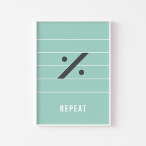 Repeat Bar Note Print - Music Theory Poster, Repeat Bar Symbol, Musical Note, Composer Art, Music Studio, Gift for Musician, Piano Teacher