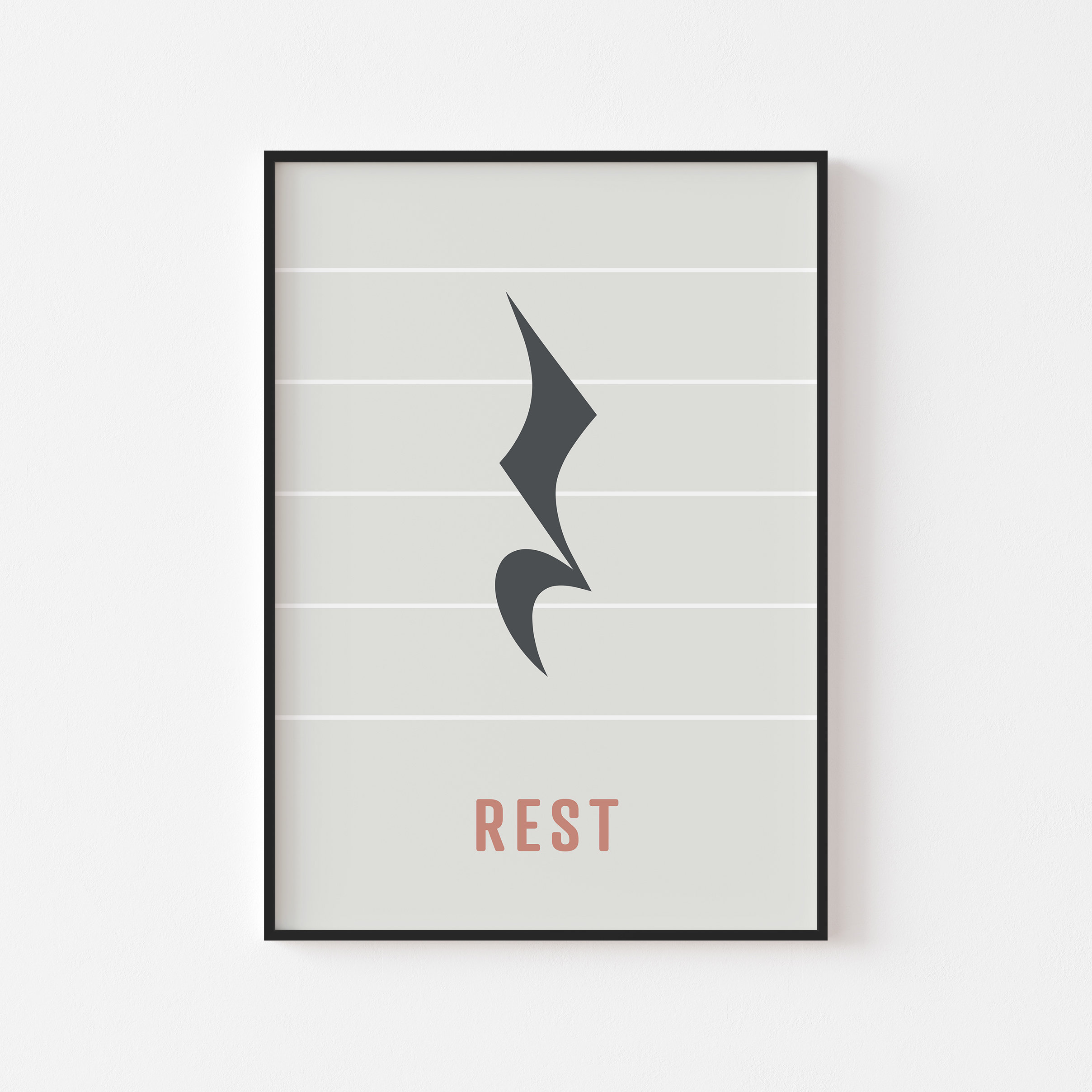 Note Rest Print - Crotchet Quarter Note, Music Theory Poster, Musical Note, Composer Art, Music Studio, Gift for Musician, Piano Teacher