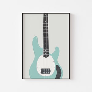 StingRay Bass Guitar Print - Bass Guitar Poster, Bass Player Poster, Musical Instrument Art, Music Studio Decor, Gift for Musician
