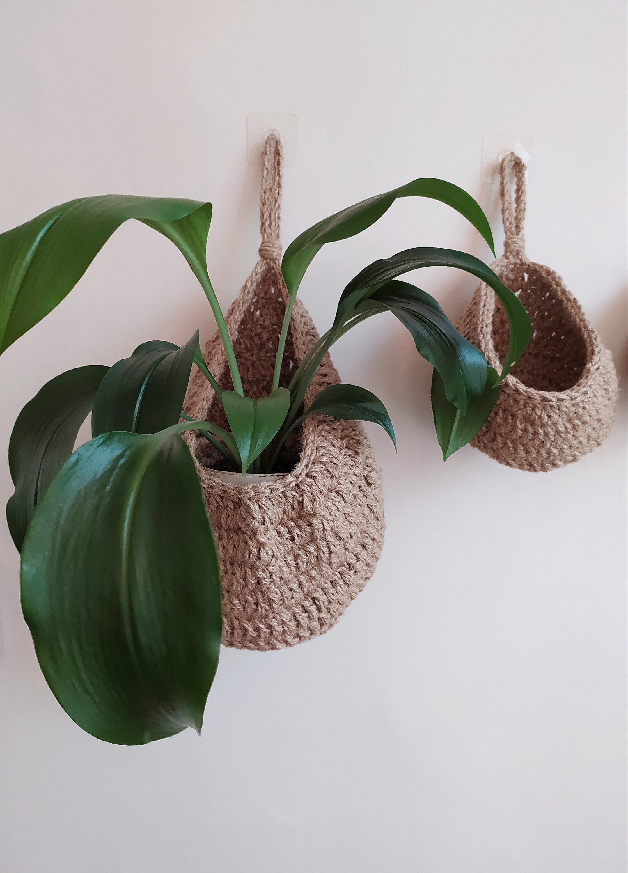 Set von 3 natürliche hängenTopf Körbe für Pflanzen und | Etsy