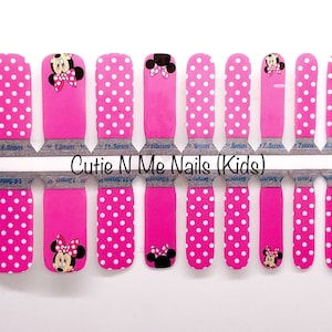 Dots and Minnie/Kids/ 100% Nail Polish Wraps/ Nail Strips