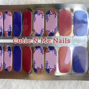 Neón Floral Nail Wraps/ 100% Nail Polish Wraps/ Nail Strips