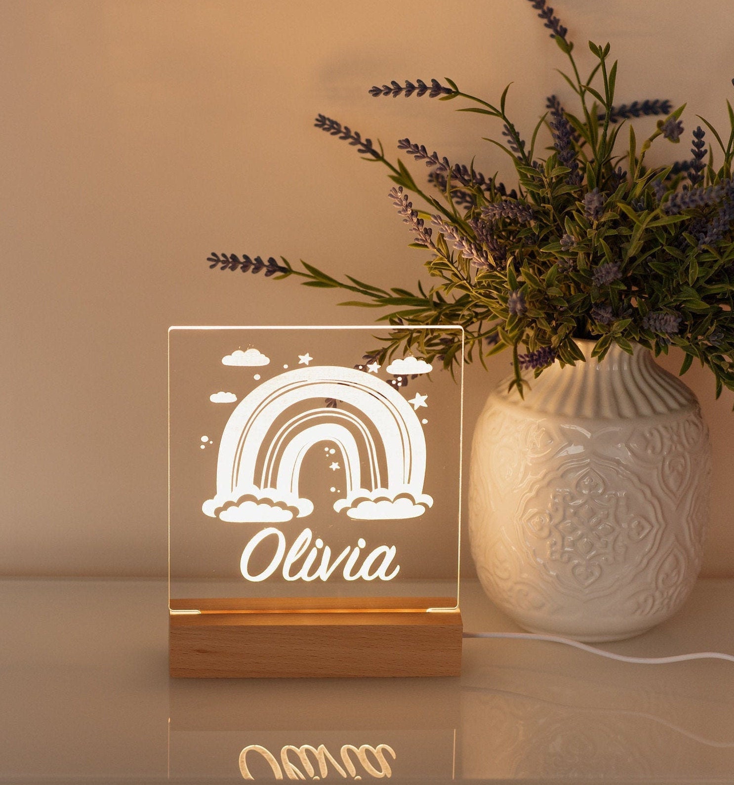 Personalized name lamp for baby Baby name lamp name night Etsy