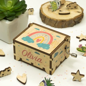 Personalized Baby Music Box, Custom Keepsake Gift, Christmas Stuffer