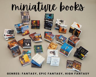 Miniature Books | Tiny Books | Dollhouse Mini Books | Mini Book Set | Mini Bookshelf Decor | 1:12 Scale Books | Mini Library Decor | Booktok