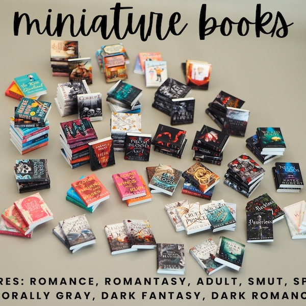 Miniature Books | Tiny Books | Dollhouse Mini Books | Mini Book Set | Mini Bookshelf Decor | 1:12 Scale Books | Mini Library Decor | Booktok