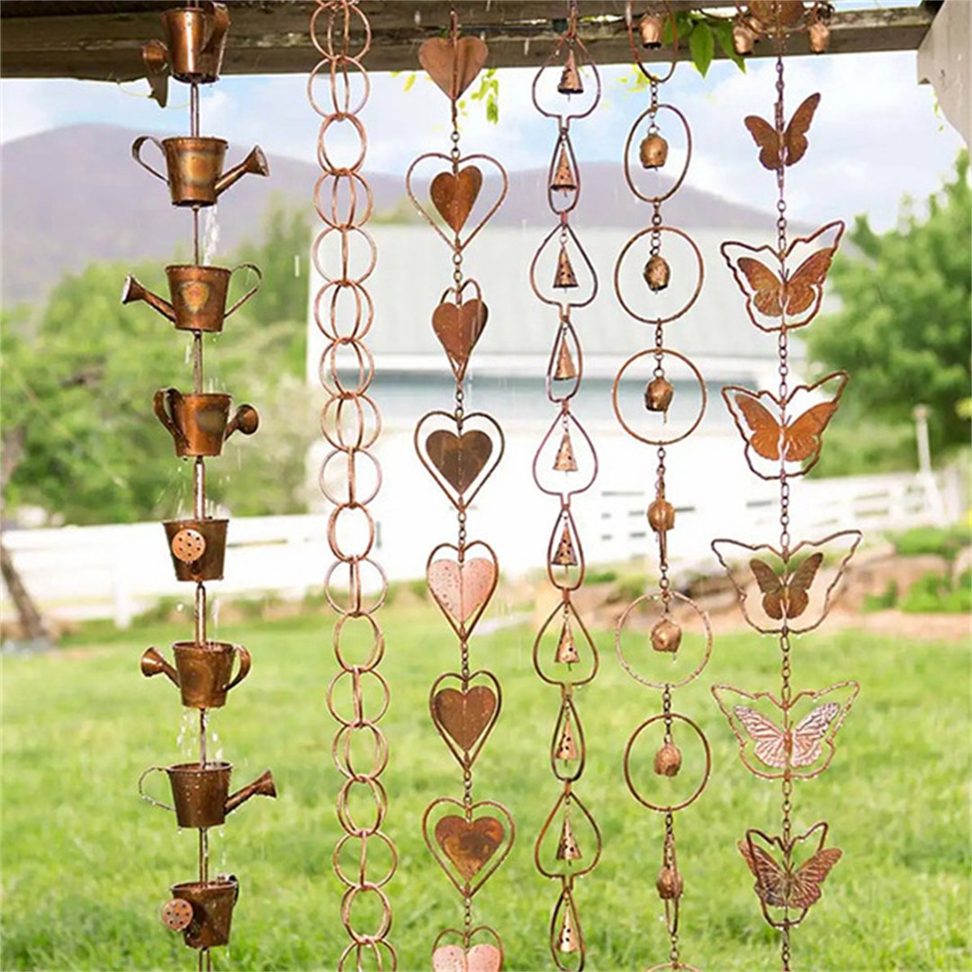 Steel Leaf Rain Chain, Wind Chimes, Outdoor Decorative Chain, Exquisite Outdoor Crafts, Garden