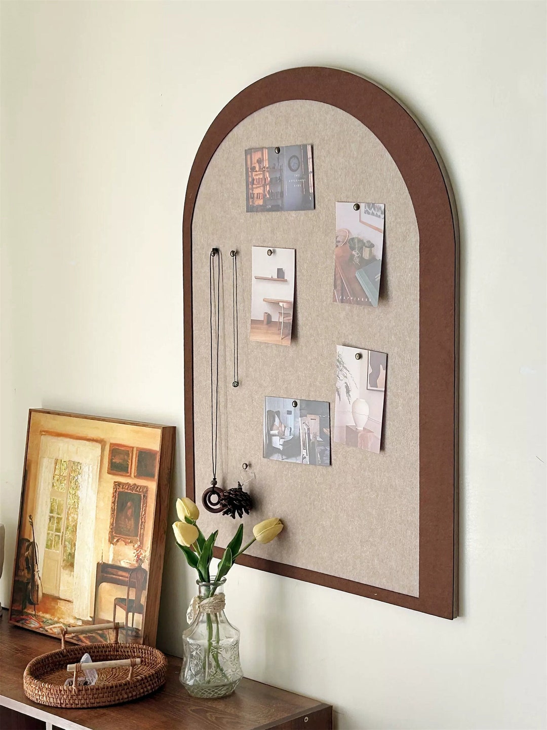 Large Felt Board Wall Tiles, Semicircle Message Board, Bulletin Board