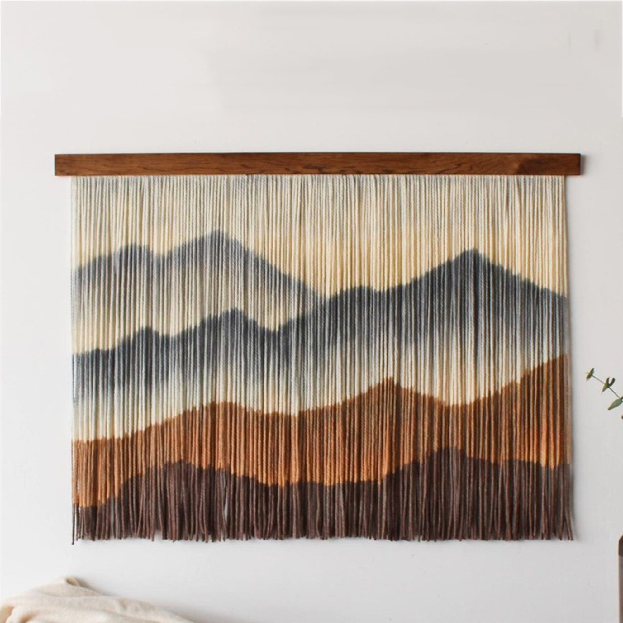 Large Mountain Art Macrame Wall Hanging Vintage Macrame Wall Etsy
