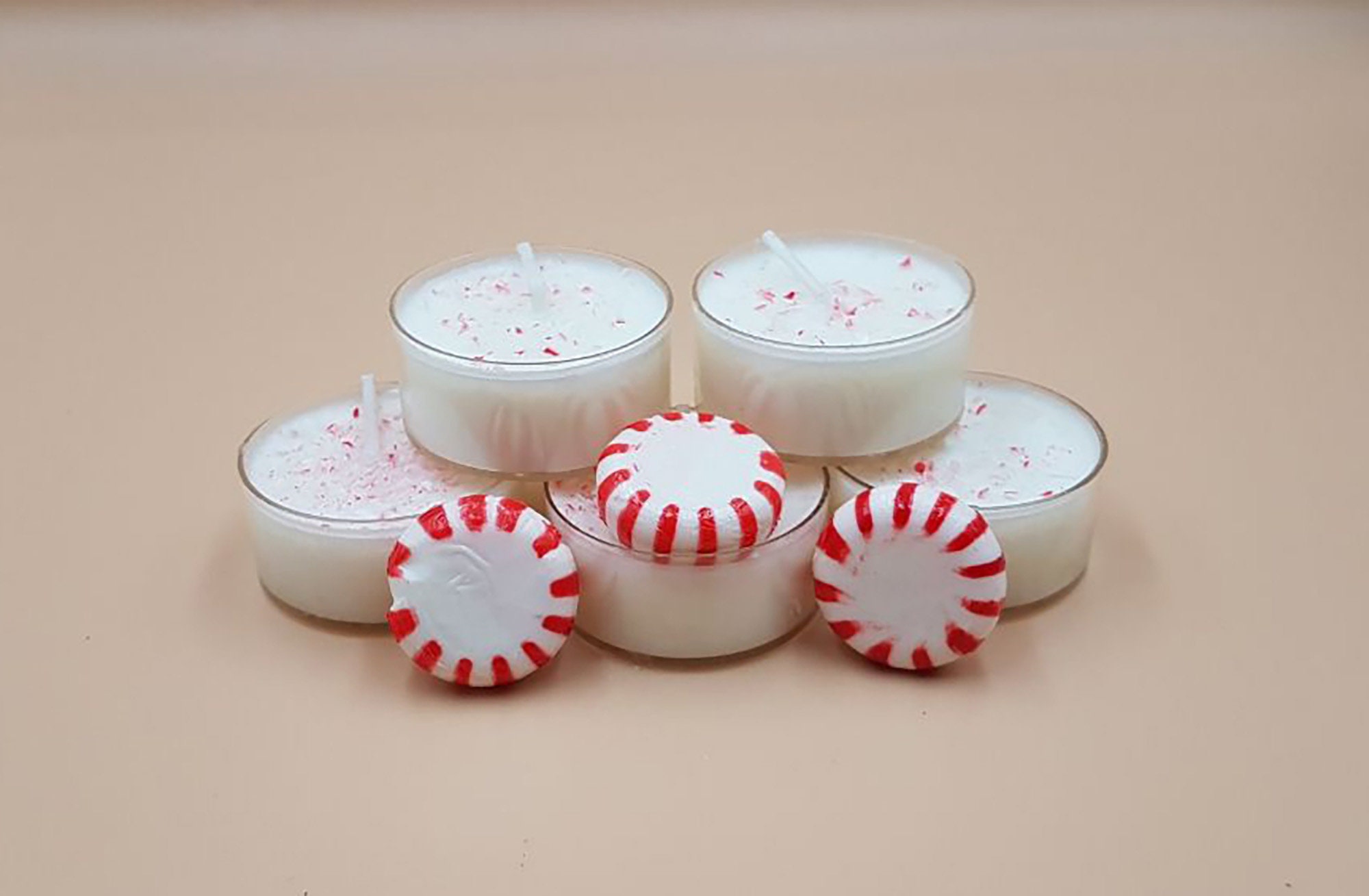 Peppermintset of 6 Six Peppermint Scented Soy Tea Lights Etsy UK
